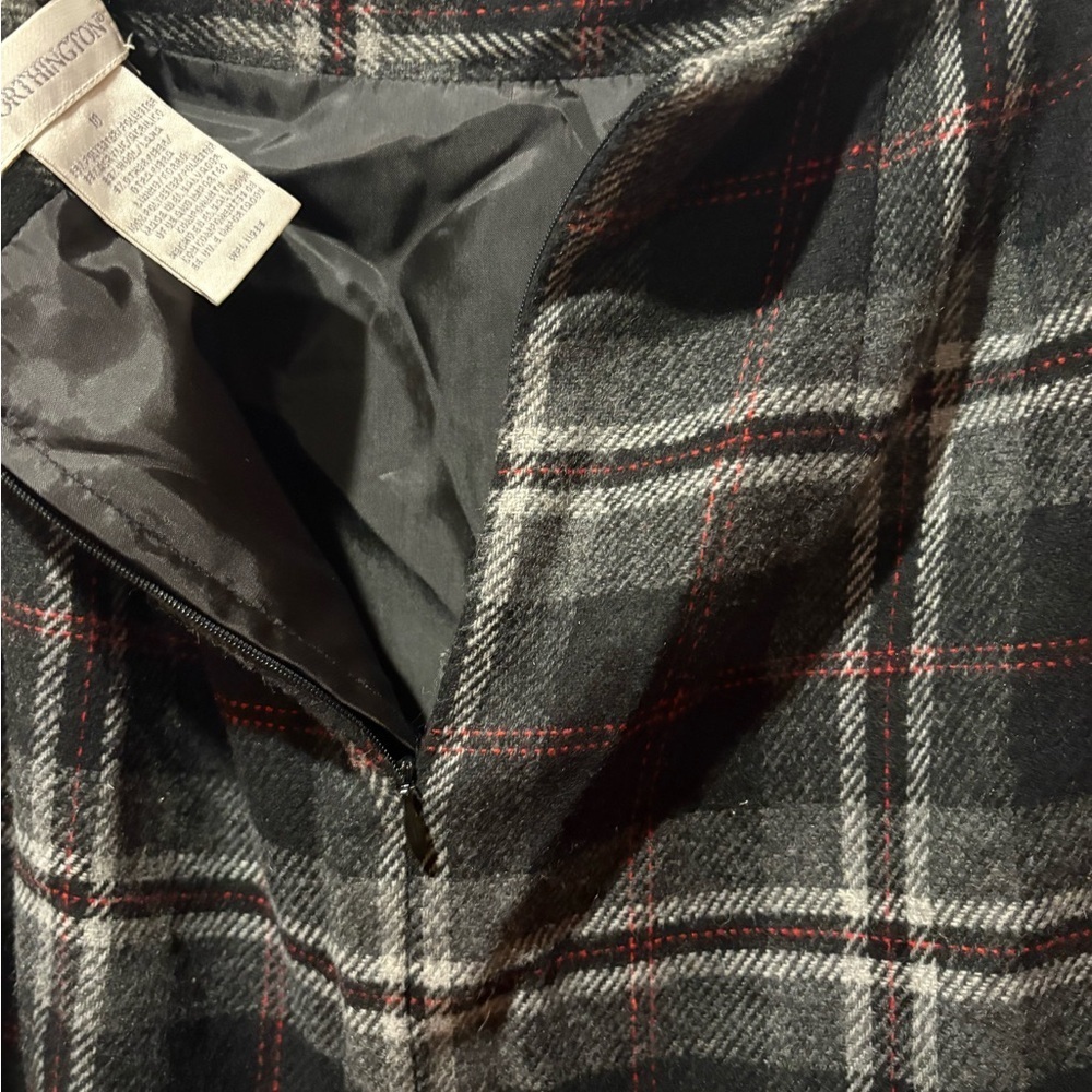 Worthington wool blend plaid maxi skirt with fringe women’s 10 NWT - Picture 4 of 10